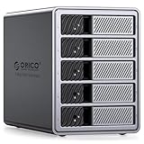 ORICO HDDケース 5台 40Gbps出力 ハブ拡張機能付き 3.5インチ HDD ケース デイジーフェイス機能付き 最大330TB USB C+DPシングル8K/デュアル4K 15W充電 アルミ製 HDD 外付けケース Thunderbolt 3/4インターフェース搭載PCのみ対応 9858T3 (HDDなし)