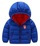 (トヨベイ)Toyobuy 子供 中綿 コート キッズ フード付き ジャケット ベビー ブルゾン アウター 女の子 男の子 冬 ブルー 120