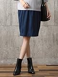 Angeliebe エンジェリーベ マタニティ フェイク スエード タイト スカート 妊婦服 産前 産後 フリー ネイビー 22169 22169300