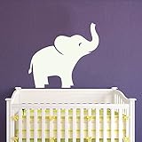 壁デカール装飾象壁デカールステッカー – ジャングルサファリ – 子供部屋 – 少年少女Nurseryベビーベッド壁アート壁画( 15 " H x16 " W ,ホワイト)