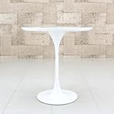 ラウンドサイドテーブル　ホワイト