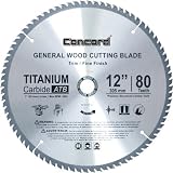Concord Blades WCB1200T080HP 12-Inch 80 Teeth TCT General Purpose Hard & Soft Wood Saw Blade [並行輸入品]