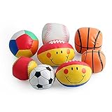 ベビータッチ手ボールおもちゃ、sacowコットンソフトボールFootball Smiling Rugby Squeezed Eduactional玩具4pc 7/10cm