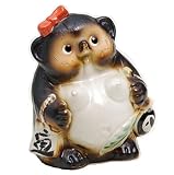 【信楽焼】福々狸 5号 (メス)サイズ・約幅13×奥行き12×高さ16cm