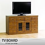 日本製 シック 幅120cm TVチェスト ブラウン 完成品