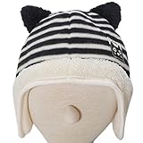 2016年 秋冬 UZUCHAT ウズチャット ねこ耳 ボーダーフリース 耳あて付き キャップ 帽子 UZULAND ウズランド ブラック◇50-52cm