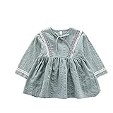 Pojour 春 0-7歳キッズスカート 女の子ドレス 通気 綿 可愛いワンピース グリーン(100cm)