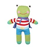 Zubels 100% Hand-Knit Freddy the Frog Rattle Toy All Natural Fibers [並行輸入品]
