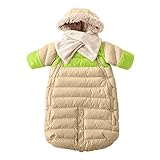 7AM Enfant Doudoune One piece Infant Snowsuit Bunting, Beige/Neon Lime, Small by 7AM Enfant