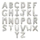 アルファベット バルーン 装飾セット, A-Z 26文字, パーティー・誕生日用, シルバー (シルバー)