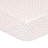 Gold Confetti Dot Print 100% Cotton Fitted Crib Sheet by The Peanut Shell by The Peanut Shell