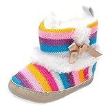 SONONIA キッズ　　新生児　　女の子　　暖かい　　ニット　　ブーツ　　アンクル　　ウィンター　　シューズ　　コットン　　全3サイズ3色 - カラフル, 12CM