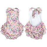 Junda　ベビー服　はいはい　春夏　ロンパース　出産祝い　女の子　吸汗 綿　ローズ花柄