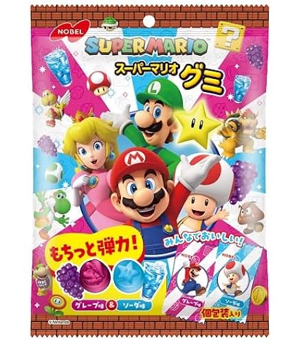 Amazon | ノーベル製菓 スーパーマリオグミ コーラ&メロンソーダ 85g×6