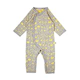 Hoppetta 接結ジャガードカバーオール きのこ杢グレーxイエロー 70cm 59513