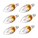win_choice　6x　E12口金　LED電球　シャンデリアキャンドルライト　4.5W　3LED　350-400LM　85-265V　2800-3500K　電球色