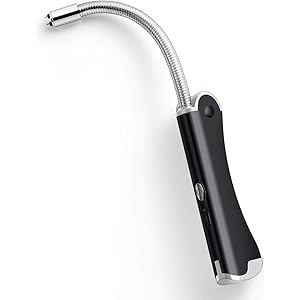 マルメスアークライターUSBキャンドルライター、電子ライター防風フレームレス、USB充電式ライター、懐中電灯付きキッチンライターロングライター、暖炉用フック、ストーブ、調理、裏庭バーベキュー