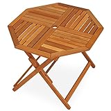 LOWYA （ロウヤ） ガーデン ガーデンテーブル 木製 天然木 テーブル 単品 折り畳み パラソル穴付 4人掛け 八角形テーブル