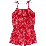 OSHKOSH(オシュコシュ) バンダナプリントラッフルロンパース レッド ロンパース半袖 12歳【並行輸入】
