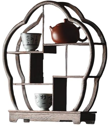 Amazon｜珍品棚 香炉台 瓶台 花台 盆栽台 木製 丸型 大 中国茶器