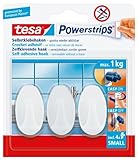 tesa UK Tesa 57533 Powerstrips, Small Hooks, Oval White, Self Adhesive And Removable (3 Hooks) [並行輸入