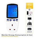 Vuage(TM) 230Vの電力計LCDエネルギー電力計ワット数電圧電流周波数モニタアナライザ+力率コストオーバーロード