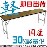国産 軽量 折りたたみ机(長机) アルミ脚 会議用テーブル 1800×600mm ソフトエッジ 棚無し 天板カラー:ローズ