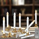 ウィンドウキャンドルwithタイマー電池式 – Electric CandleちらつきリモートタイマーAAA – Flameless Candles向かっLED取り外し可能ホルダー付きクリスマスギフト