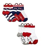 Ez Sox キッズソックス 簡単プルループと縫い目のないつま先、1～3歳 Mサイズ スポーツ/ホワイト …