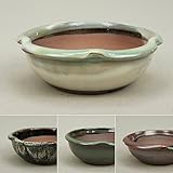 いよじ園 【盆栽鉢】 小石原焼/4寸変形鉢 4色セット【左右12.5cm】【ミニ鉢～小鉢】