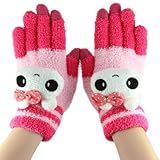 FakeFace Cute Cartoon Smart Phones & Tablet Touch Screen Texting Gloves Womens Soft Wool Knitted Win