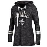 NHL Los Angeles Kings NHLレースアップネックフード付きプルオーバー, Large , TrueブラックFrench Terry
