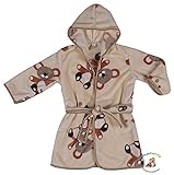 Beige 6 - 7 Yrs BlueberryShop Printed Luxurious Hooded Soft Warm and Fluffy Velour Bathrobe Robe Dre