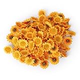 造花 ひまわり 花部分のみ ラシルク花 DIY 約100個セット 黄色