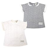 (チャコール/95cm) ベビー服 女の子 Tシャツ 半袖 UZULAND オパール花柄プリント レース襟付 シフォンフリル ワッペン装飾 女児 ベビー