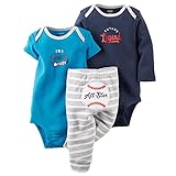 カーターズ Carter's ボディスーツ & パンツ 便利な3点セット 綿100% 3-Piece Bodysuit & Pant Set 3M (55-61cm) [並行輸入品]