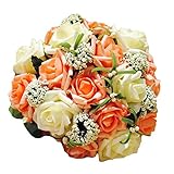 美しい結婚式のブーケ結婚式の花嫁の花束人工の花、シャンペンローズ