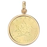 純金 カナダ メイプルリーフ エリザベス 金貨 1/10oz コイン ペンダントトップ K18 シンプル枠