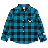ベビードール チェック長袖シャツ 子供服 120cm ターコイズ