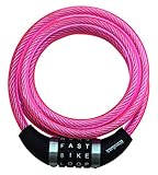 Wordlock A Wordで安全バイクロック10 mm 6 ft / 180 cm (カラーピンク)