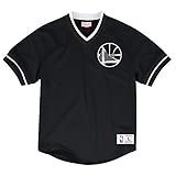 Golden State Warriors Nba Mitchell & NessメンズメッシュVネックジャージーブラック ブラック