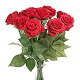 (3, Red) - Silk Rose 43cm Artificial Flowers As Natural -Louis Garden (3, Red)