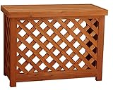 室外機カバー 国産杉 ※アジャスター無し 斜め格子 内寸：幅896ｍｍ×奥行397ｍｍ×高さ710ｍｍ MB（ミディアムブラウン）色