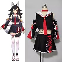 大神ミオ コスプレ ウィッグ付きフルセット アナザー 赤 衣装 大神ミオ コスプレ ウィッグ付きフルセット アナザー 赤 衣装