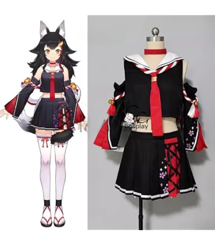 Amazon.co.jp: [ECMRAD] 大神ミオ コスプレ衣装+靴下+ウィッグ+靴 付き
