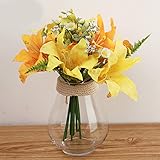 造花 インテリア造花 花束 枯れない花 ゆり花束 百合造花 1束11本 上質なチューリップ シルク製 本物そっくり アートフラワー 造花 飾り物 小物 リビング 玄関 ダイニング プレゼント ギフト 