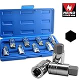 8 Pc 1/2 Dr. Jumbo HEX BIT Socket SET SAE and Metric by Blue monkey shop