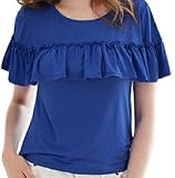 Sta.ANA(サンタ・アナ)レディース マタニティ 授乳服 半袖 カットソー フリル 5色 M L XL 3サイズ (M, ブルー)