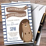 ブルーストライプSquirrel Invitationsベビーシャワー招待状 150 Invitations