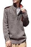 [キャプテン・ケイ] ニット プルオーバー セーター ハーフジップ 長袖 4カラー M～3XL メンズ ニットセーター ニットプルオーバー パーカー トレーナー カットソー カーディガン 長袖ジップ ジップ ジップアップ 冬服 厚手 ビックシルエット ビック ユッタリ 大きいサイズ おおきいサイズ ウール オーバーサイズ ビジネス 秋冬 通勤 通学 スポーツ アウトドア ブラウン 3XL